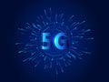 5G connectivity of digital data and conceptual futuristic information technology using artificial intelligence AI. Royalty Free Stock Photo